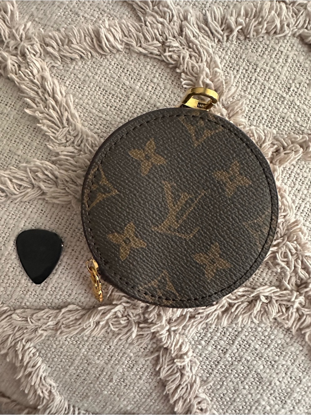 Louis Vuitton (not au.then.tic) Monogram Round Coin Pouch in Brown